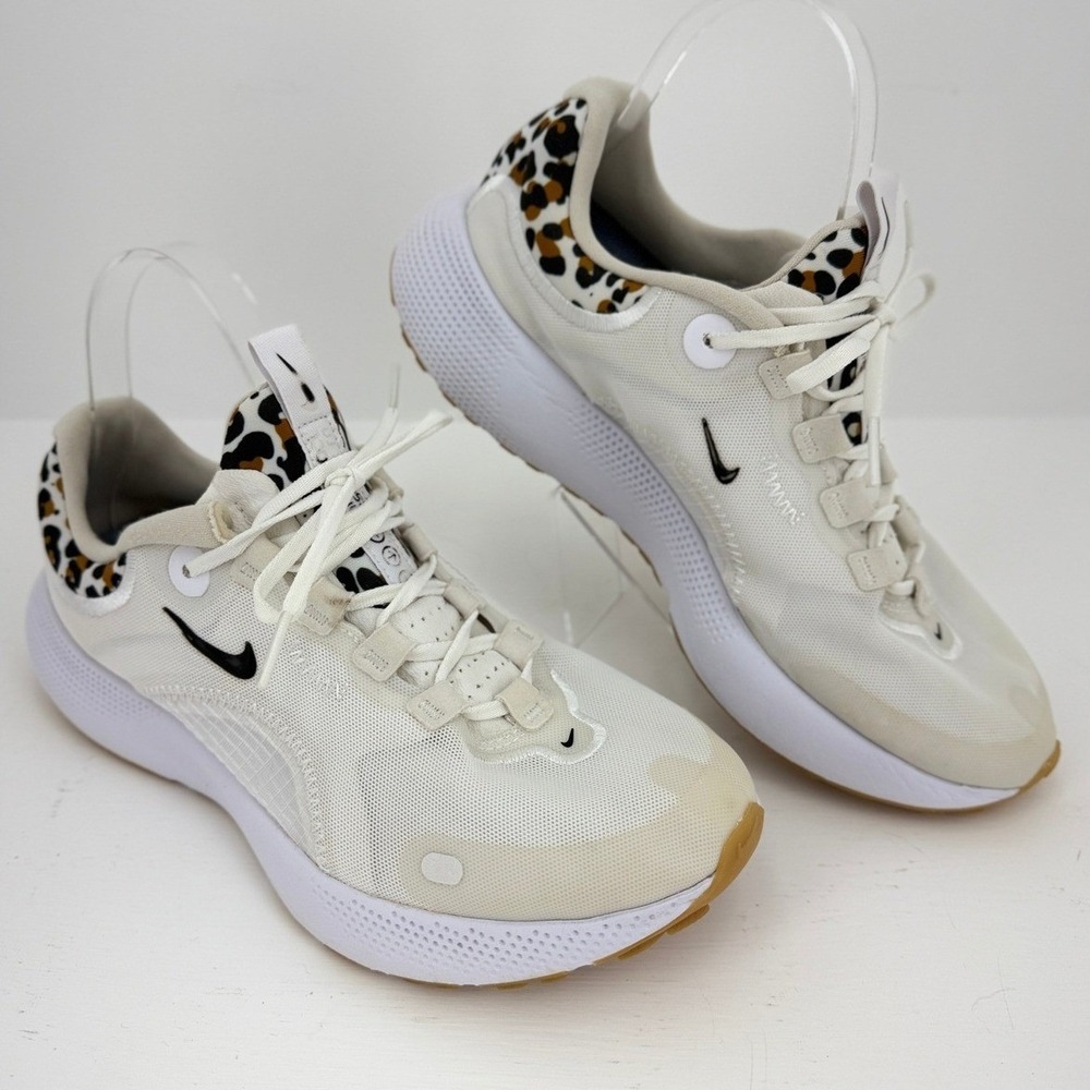 Nike React Escape Run Shoes Womens‎ 9 White Leopard DM3083-100